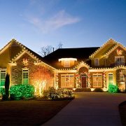 A holiday light installation from Christmas Décor by Valley Green Companies.
