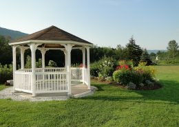 Gazebo in a yard.